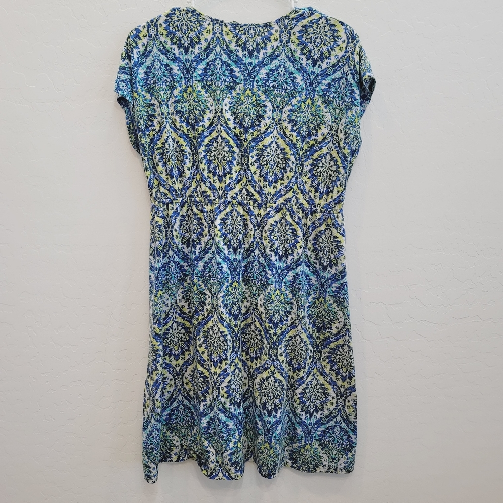 💕 Faded Glory Blue & Yellow Mini Dress Women's Size Medium - Picture 3 of 10